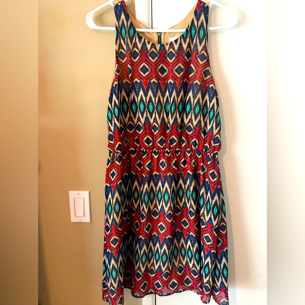 Xhilaration multicolor geometric dress